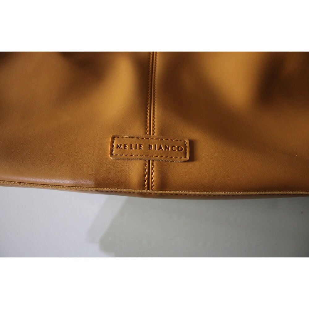 Melie Bianco Camel Tan Vegan Leather Shoulder Bag Tote Set
